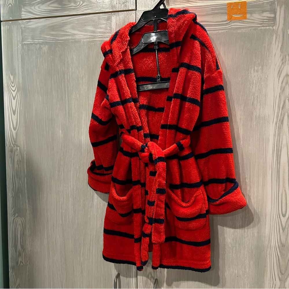 GAP Red and Black Striped Kids Pajama Robe
